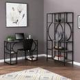 thumbnail image 3 of Wood and Iron Writing Desk with Storage, 3 of 8