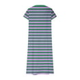 thumbnail image 4 of Womens Fashion Short Sleeve A-Line Dresses Party Summers Loose Fit Stripe Dress V Neck, 4 of 4
