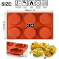 thumbnail image 2 of Silicone Egg Molds for Oven Baking,6-Cavity Silicone Egg Bite Molds for Breakfast Sandwiches, Non-Stick 3" Muffin Top Pans/Whoopie Pie Pan, 2 of 9