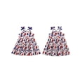 thumbnail image 2 of BemeyourBBs Toddler Baby Girl 4th of July Dress Outfit Patriotic Independent Day Dress Little Girl Summer Casual Heart Print Bow Strap Sleeveless A Line Dress Beach Party Holiday Dress Cute Clothes, 2 of 10