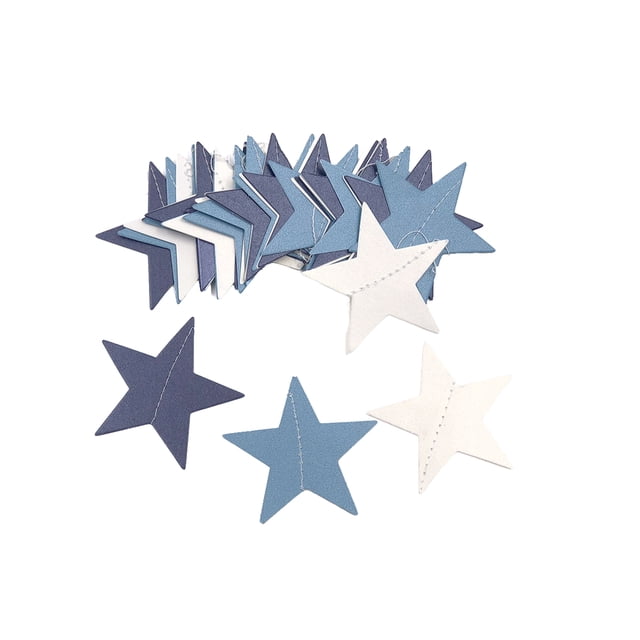 Recortes de confeti de estrellas colgantes, adorno de cartel pequeño, decoración de fiesta, adorno creativo para el hogar, suministros festivos Kits de decoración para fiestas blanco doble azul Advancent HA059433-07