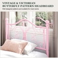thumbnail image 5 of Amolife Twin Size Metal Platform Bed Frame With Vintage Butterfly Pattern Headboard & Footboard, Pink, 5 of 8