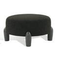 thumbnail image 6 of SAFAVIEH Couture Perez Scandinavian Faux Lamb Wool Ottoman, Black, 6 of 8