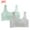 Green+Gray, variant on Xfvqtps 2PCS Girls Bras with Padded Fixed Cup Seamless Ice Silk Cooling Breathable Comfortable Wavy Edge Training Bra for Teen Big Kids Cute Bear Print Girls Bras for 8-16 Years Beige+Beige