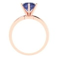 thumbnail image 4 of Solitaire Engagement Ring for Women - 2ct Simulated Tanzanite in 18K Rose Gold Promise Ring, 4 of 6