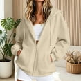 thumbnail image 5 of CAIVO Hoodies For Women Casual Zip Up Hoodie With Pockets Solid Color Long Sleeve Pullover Sweatshirt Workout Tops, 5 of 7