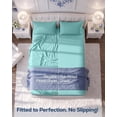 thumbnail image 4 of Utopia Bedding Queen Fitted Sheet Only, Ultra-Soft Microfiber, Deep Pocket, Fits Mattresses Up to 15 Inches - Spa Blue, 4 of 8