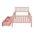 thumbnail image 6 of Twin Size Wood Platform Bed with Guardrails & 2 Storage Drawers, Space-Saving Kids/Teens Bed, Sturdy Pinewood Frame, 6 of 7
