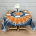 thumbnail image 3 of Orange Blue White Tie Dye Mandala Pattern Square Tablecloth,Waterproof Square Table Cover,Wipeable Spillproof Washable Table Cover for Home Kitchen Party Decor 42"X42"(107x107cm), 3 of 6