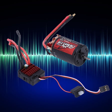RC Motor, 5-Slot 550 Brushed Motor 1/10 RC Crawler Car Motor 80A ESC ...