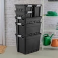 thumbnail image 4 of Caja de almacenamiento negra apilable de 4 galones,Limpiar, 4 of 4