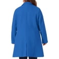 thumbnail image 4 of Agnes Orinda Women's Plus Size Coat Notched Lapel Single Breasted Long Winter Outerwear Coats with Pockets 4X Royal Blue, 4 of 7