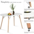 thumbnail image 5 of CozyCasa Farmhouse Dining Table Mid-Century Kitchen Table with Wood Tube Oval Top for Home Office Patio White(Only Table not Include Chairs), 5 of 7
