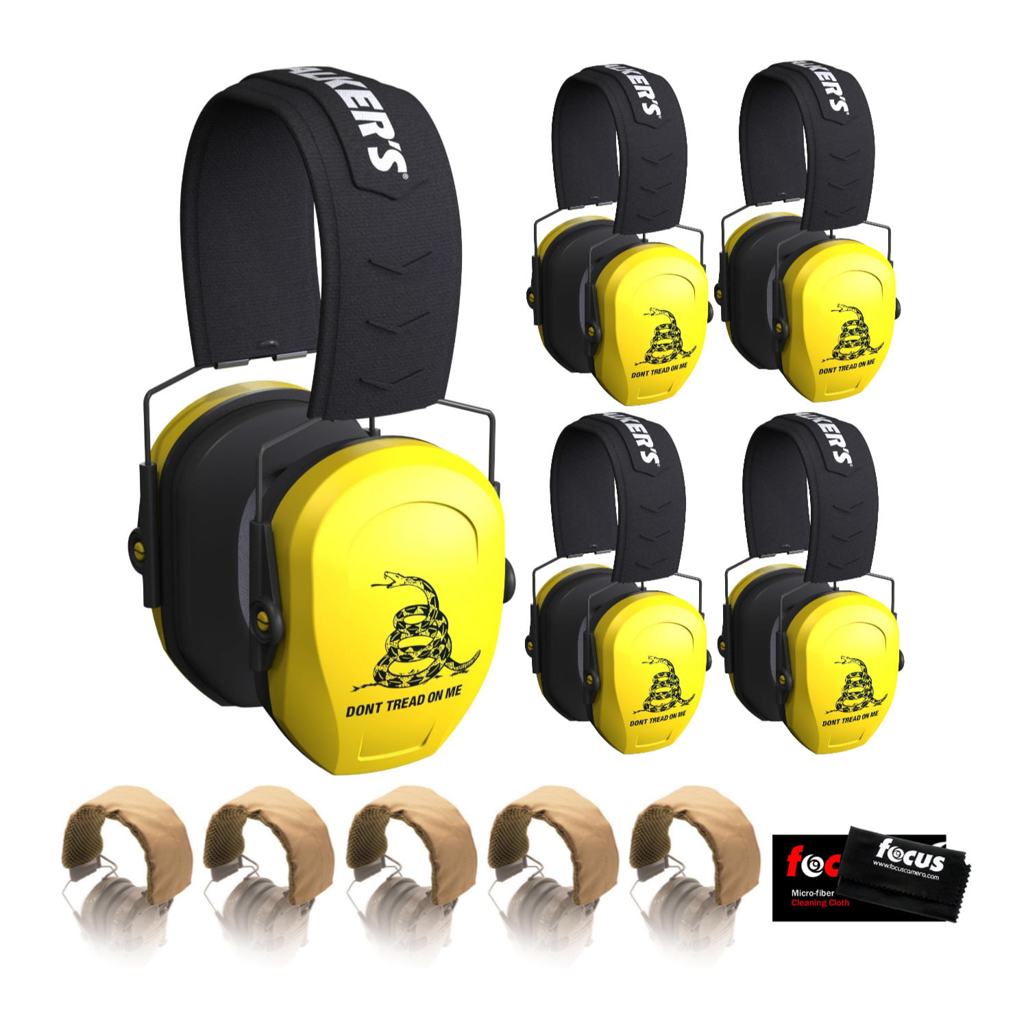 Yellow Don't Tread On Me Walker's Razor Slim Passive Shooting Safety Ear Muffs 