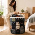 thumbnail image 6 of Quilted Laundry Basket, Large Fabric Storage Hampers, Collapsibles Fabric Organizer Basket with Handles for Bedroom, Nursery, Dormitory, 6 of 7