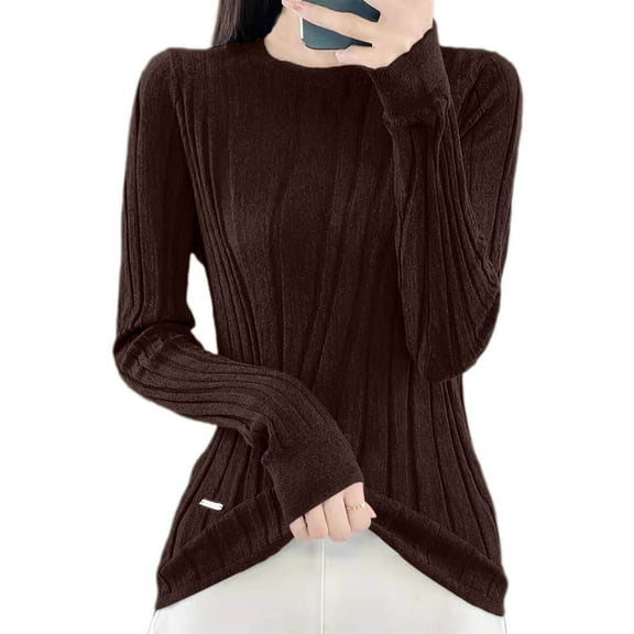 Women's Sweaters Women Tops Women's Oversized Pullover Sweater Soft Knit Long Sleeve Round Neck Casual Comfortable Tops Loose Fit Solid Color Basic Sweater for Fall Winter