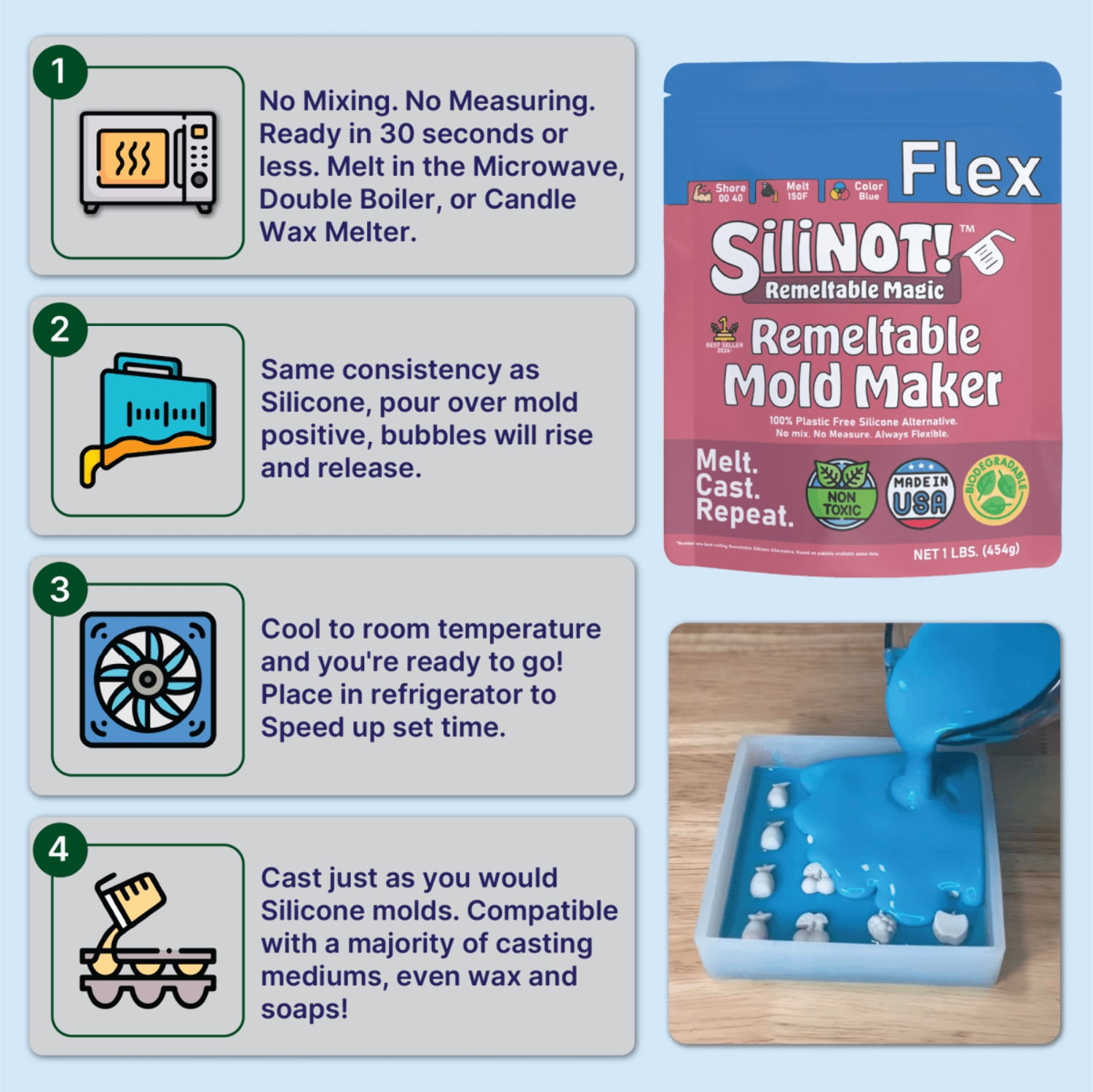 Flex | Remeltable Silicone Free Mold Maker