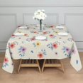 thumbnail image 3 of Pioneer Flower Floral Print Pattern Square Tablecloth, Waterproof Wipeable Spillproof Washable Table Cover for Home Kitchen Party and Daily Decor 60"x60", 3 of 6