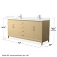 thumbnail image 4 of Janna 72" White Oak Double Vanity & White Cultured Marble Top & Nickel Trim, 4 of 5