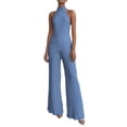 thumbnail image 2 of Women'S 2 Piece Outfits Sleeveless Halter Top and Wide Leg Pants Set Royal Blue M, 2 of 9