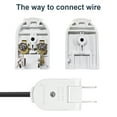 thumbnail image 4 of HITRENDS 3PCS Replacement Male Power Plug 2 Prong, Extension Cord Rotatable Plug Replacement 250V/10A, White, 4 of 6