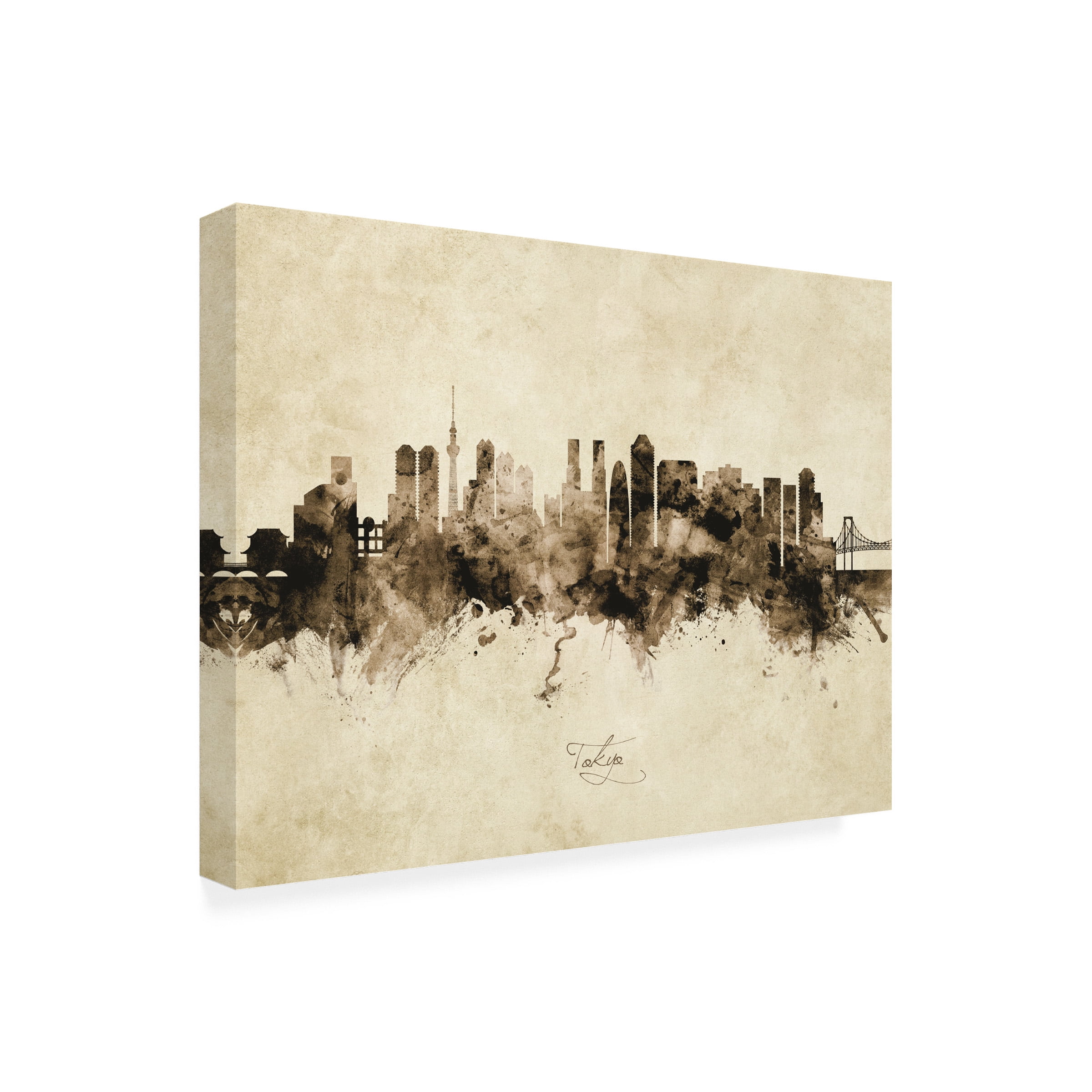 Michael Tompsett 'Tokyo Japan Skyline Vintage' Canvas Art