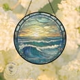 thumbnail image 2 of Romantic Daylight Ocean Wave Stained Glass Suncatcher,creative Decorative Gift,elegant Window Hanging,home Decor,cure Gift,mother's Day Gift, 2 of 7
