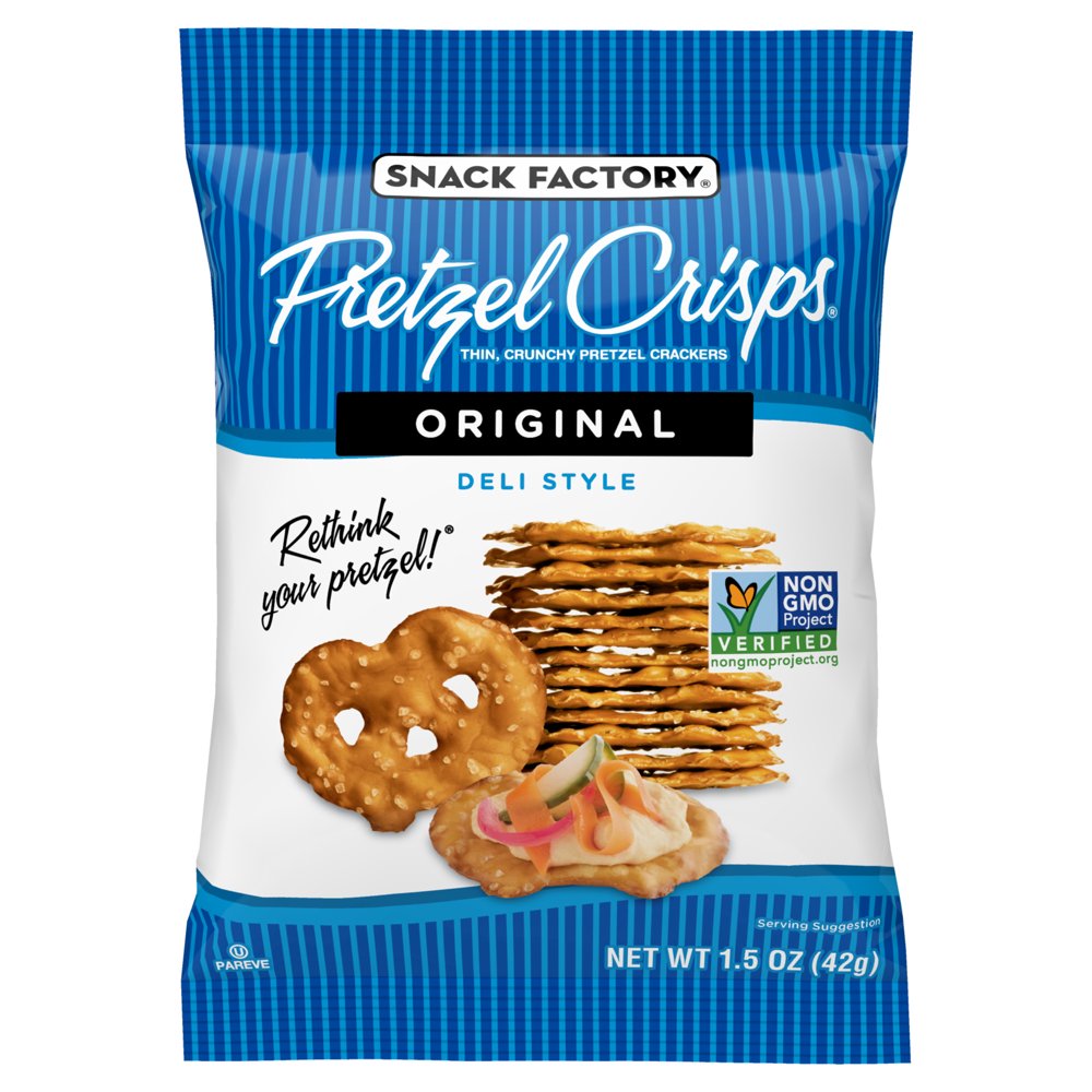 Snack Factory Pretzel Crisps Original Flavor, Snack Pack Individual