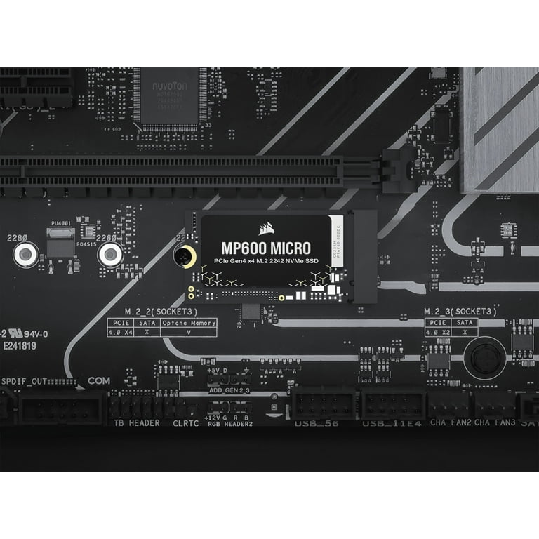 Corsair MP600 Micro 1TB M.2 NVMe PCIe x4 Gen4 2 SSD – M.2 2242