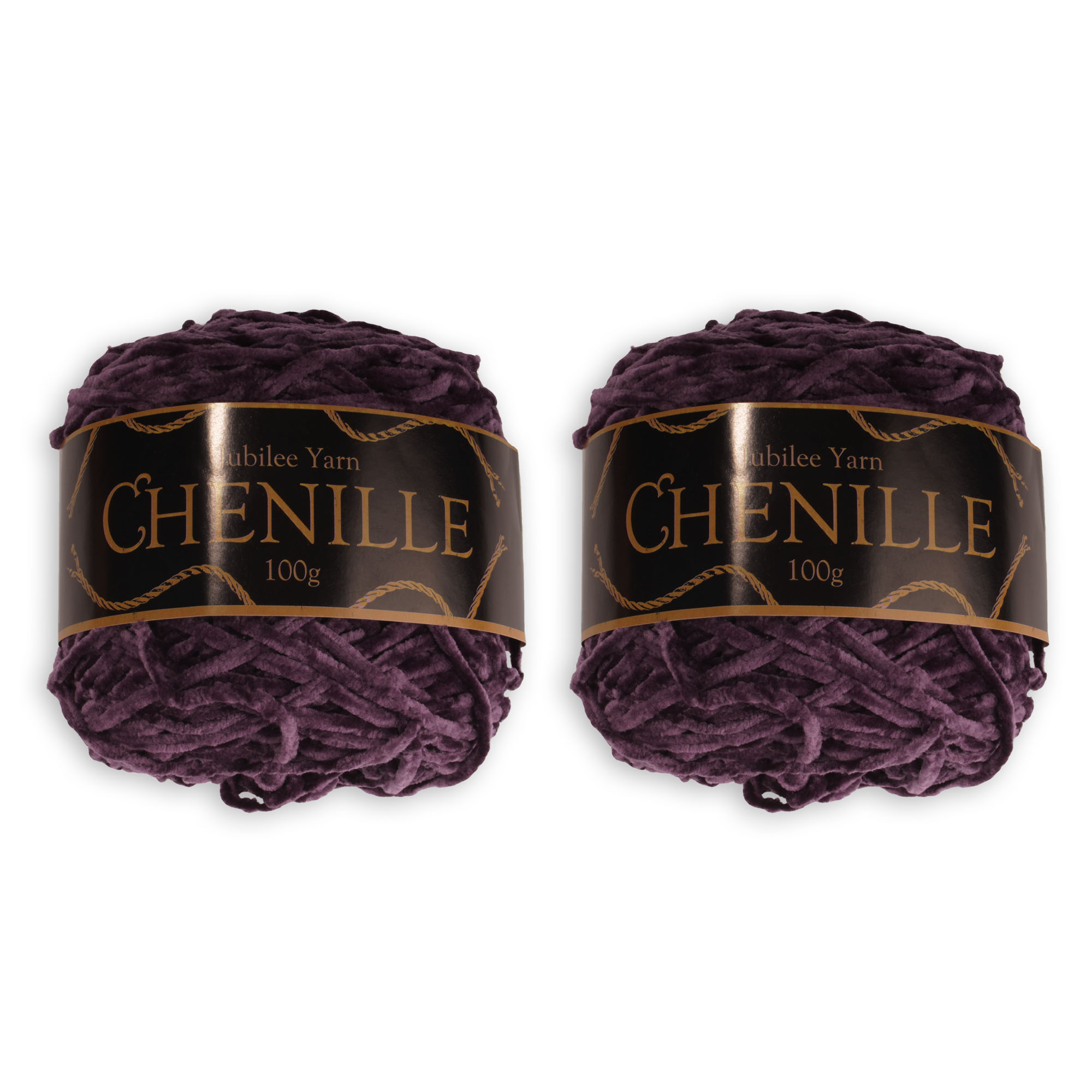 Chenille Yarn Worsted Weight Yarn 100g/skein Amethyst 2 Cakes