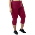 thumbnail image 7 of ZyeKqe Women Plus Size Capri Leggings Quick Dry High Waisted Yoga Pants Side Split Butt Lifting Workout Cropped Tights, 7 of 7