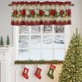 thumbnail image 4 of Valances for Windows Christmas Poinsettia Rod Pocket Cafe Window Treatments Valance Curtains for Kitchen Bathroom Laundry Basement Windows 42"x12", 4 of 7