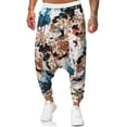 thumbnail image 2 of WEAIXIMIUNG Mens Overalls for Work Men's Hop Loose Linen Harlan Low Rise Jogging Sweatpants, 2 of 9