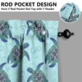 thumbnail image 5 of Kitchen Curtains 24 Inch Short - 3 Panel Set, Hawaiian Sea Turtle Ocean Design, Tropical Underwater Marine Life Print, Rod Pocket Window Curtain, Easy Wash, 5 of 6