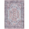 thumbnail image 2 of SAFAVIEH Serapi Adelaide Oriental Machine Washable Area Rug, Blue/Rust, 4' x 6', 2 of 13