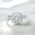 thumbnail image 5 of Gem Stone King 10K White Gold Moissanite and White Diamond Women Engagement Ring (1.95 Cttw, Cushion Cut 8MM, Available in Size 5, 6, 7, 8, 9), 5 of 7