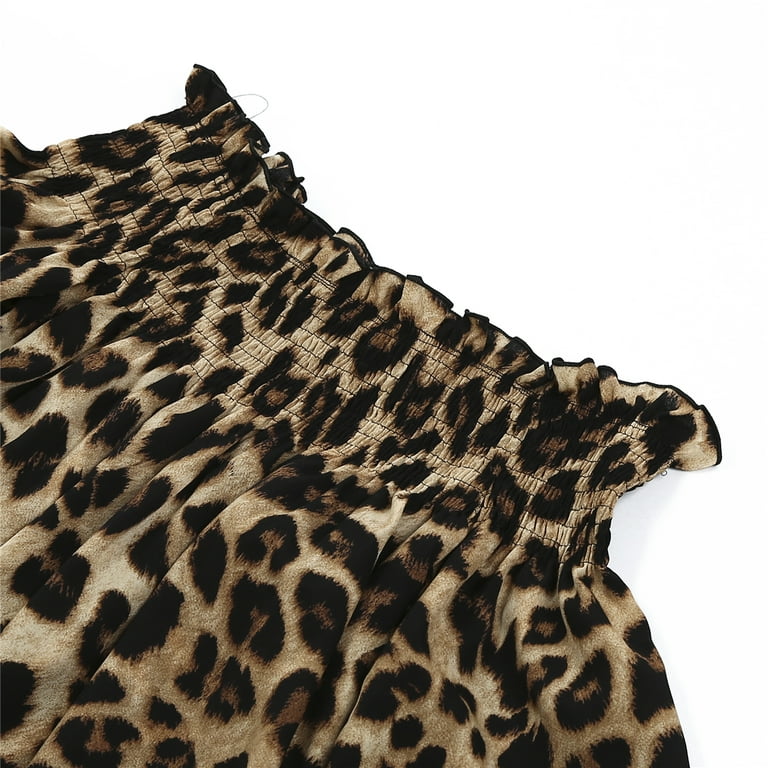 Women's Off-Shoulder Leopard Print Blouse, Casual Long