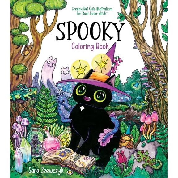 Pre-Owned Spooky Coloring Book: Creepy But Cute Illustrations for Your Inner Witch Paperback