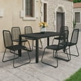 thumbnail image 1 of vidaXL 7 Piece Garden Dining Set PVC Rattan Black, 1 of 5