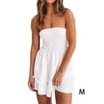 thumbnail image 3 of Sonducket Vestidos informales para mujer, sin mangas, a la moda, Sexy, sin espalda, por encima de la rodilla, con volantes, ropa de playa, Vestidos Blanco METRO, 3 of 6