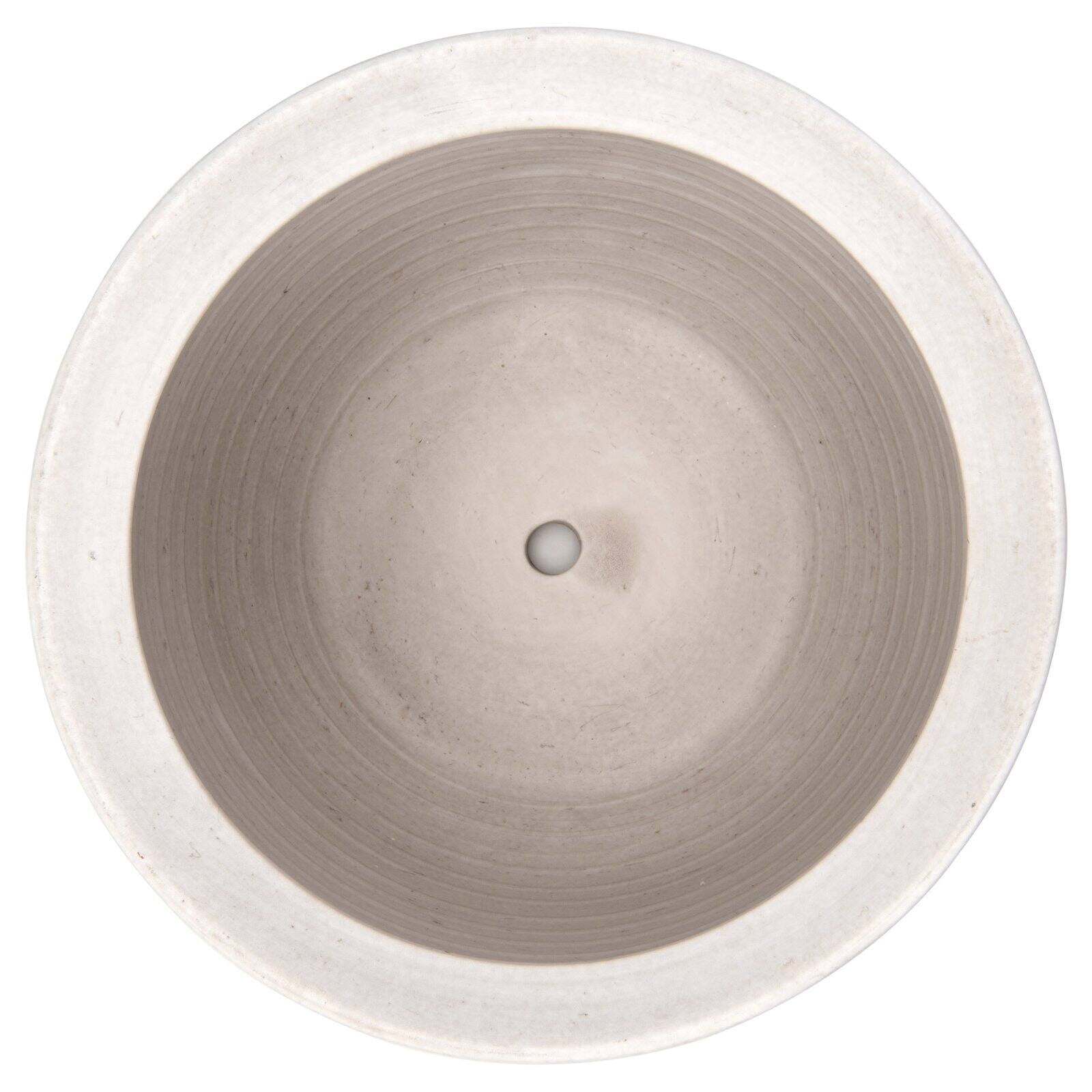 Woven Paths Matte White Textured Stoneware Planter