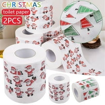 MXTPOV 2 Rolls Christmas Toilet Paper, Colored Mini Santa Claus Pattern Toilet Paper for Xmas Bathroom, Funny Toilet Tissue, Party Favors Christmas Decorations, Novelty Christmas Gifts