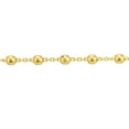 thumbnail image 2 of 14k Yellow Gold 2.5mm Sparkle-Cut Bead Station Adjustable Anklet Lobster Lock Closure 10 Inch Anklet for Women, 2 of 2