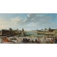 thumbnail image 3 of Raguenet, Jean-Baptiste 18x11 Black Modern Framed Museum Art Print Titled - A View of Paris from the Pont Neuf, 3 of 5