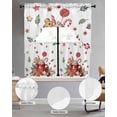 thumbnail image 2 of Christmas Gingerbread Swag Kitchen Curtains Sets for Windows 24 Inch Length, Winter Xmas Balls Candy Pine Leaf Short Window Curtain Panels Swags Valances and Tiers 3 Piece Set for Cafe/Dining Room, 2 of 5