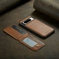thumbnail image 3 of Cutyskin for Google Pixel 7 Wallet Case, Detachable Credit Card Holder [RFID Blocking] [Compatible with MagSafe] Premium PU Leather Kickstand Back Flip Magnetic Clasp Shockproof Case, Brown, 3 of 10