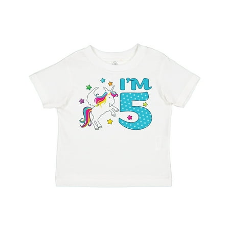 

Inktastic I m Five - Fifth Birthday Unicorn Gift Toddler Boy or Toddler Girl T-Shirt