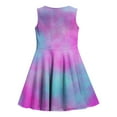 thumbnail image 7 of Mevxay Girls Tie Dye Dress Sleeveless Crew Neck A-Line Swing Flare Skater Dresses for 6-14 Years Purple, 7 of 7
