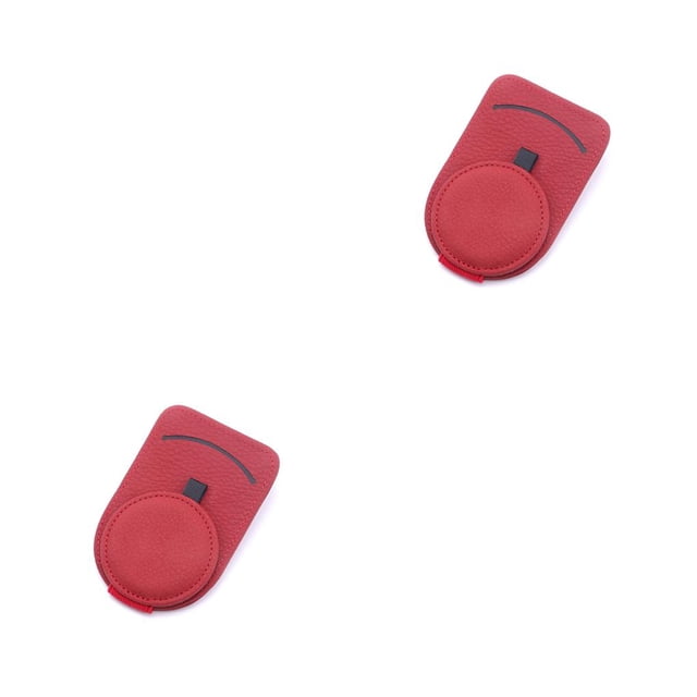 Estuche para gafas Riwesomey Clip de sombra de sol de cuero Rojo 2piezas