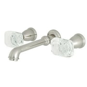 Kingston Brass Krystal Onyx 3-Hole Wall Mount Roman Tub Faucet Brushed Nickel Brushed